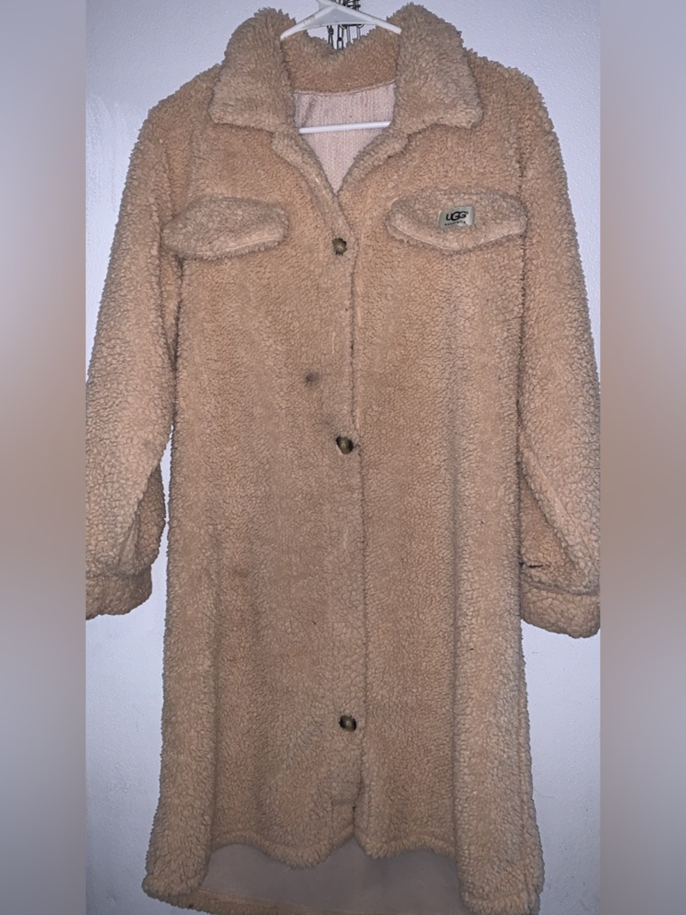 UGG Camel/Tan Teddy Sherpa Longline Coat
